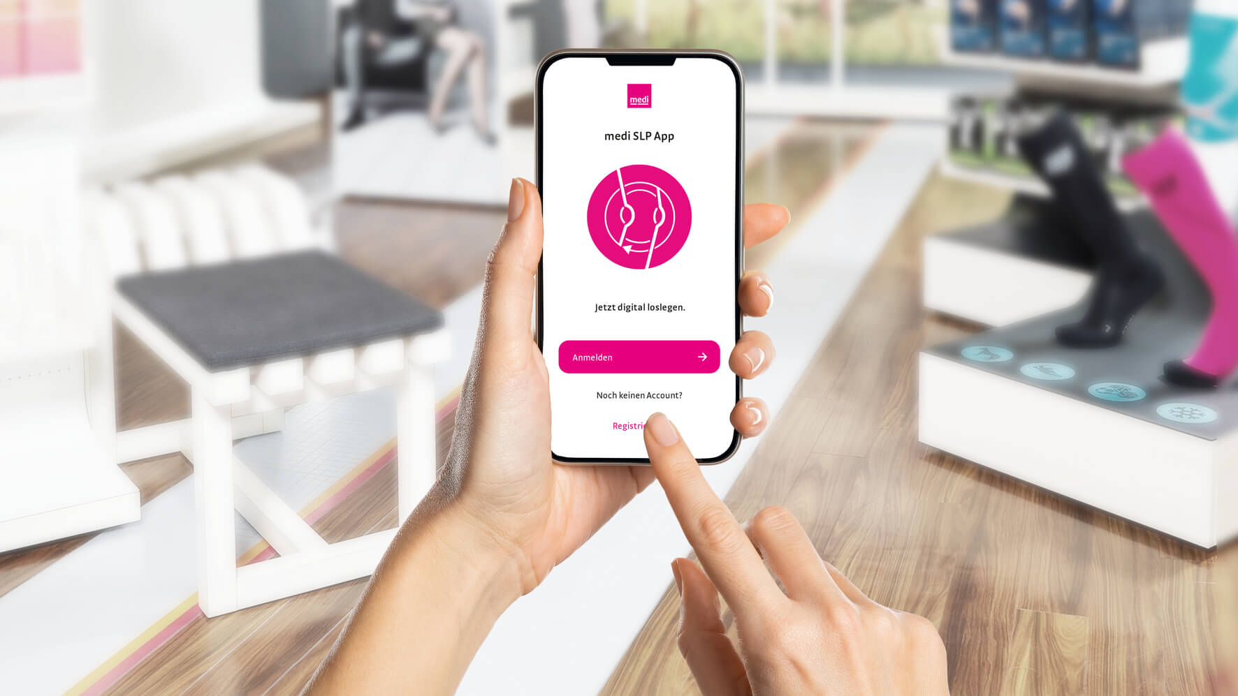 Kann auch unterwegs bedient werden: Die Medi SLP App (Foto: Medi)