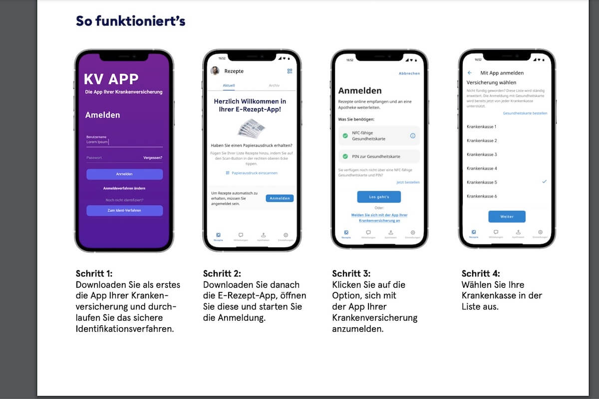 Versicherte der Mobil Krankenkasse können sich auch über ihre Krankenkassen-App in der E-Rezept-App anmelden. (Quelle Screenshot: Gematik)