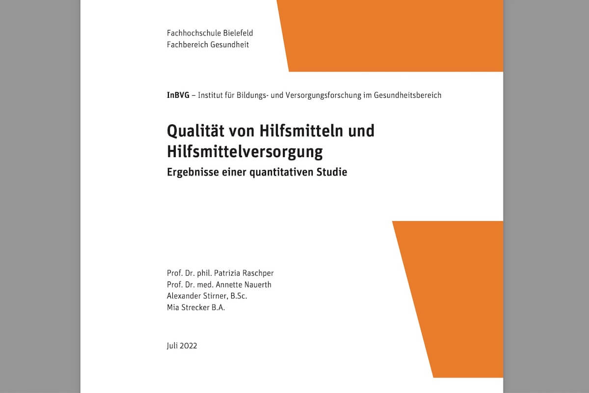Wie kann die Qualität der Hilfsmittelversorgung gemessen werden? Die FH Bielefeld hat eine Studie zu möglichen Kriterien erstellt. (Foto: Screenshot Studientitel)