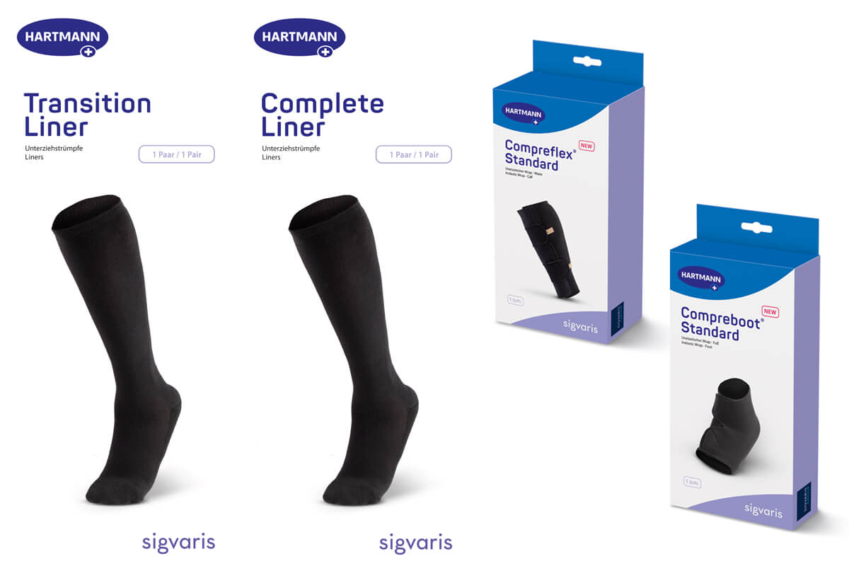 Die gemeinsame MAK-Produktlinie von Hartmann und Sigvaris. (Fotos: Hartmann/Sigvaris)