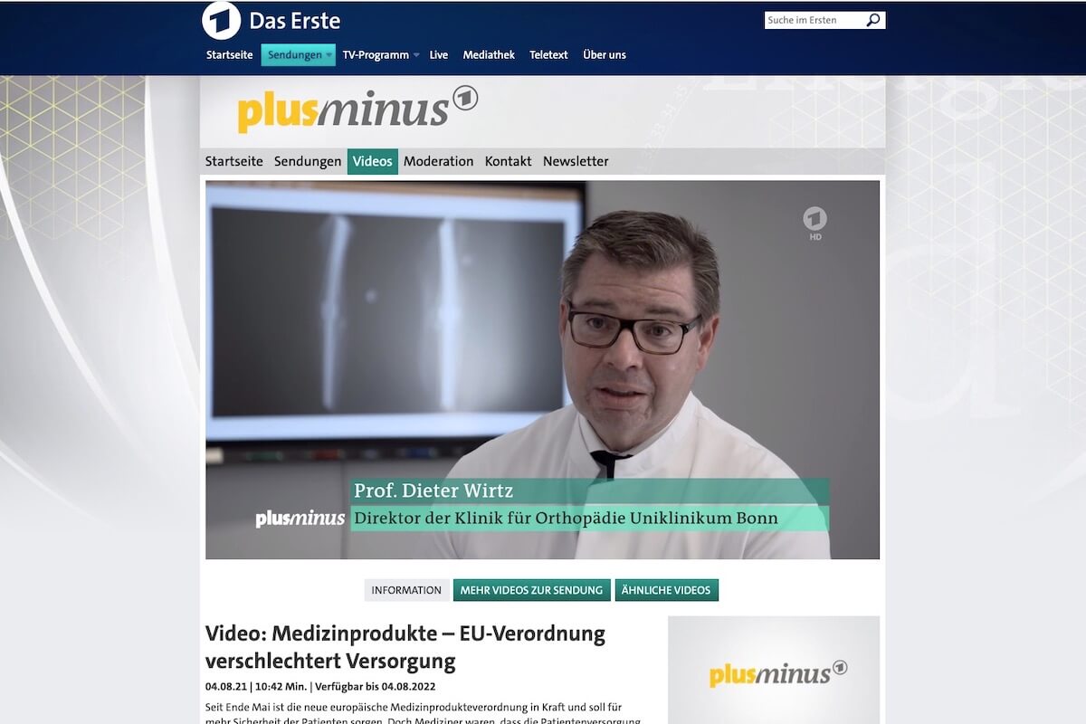 Das ARD-Magazin Plusminus berichtete über die EU-MDR. (Foto: Screenshot)
