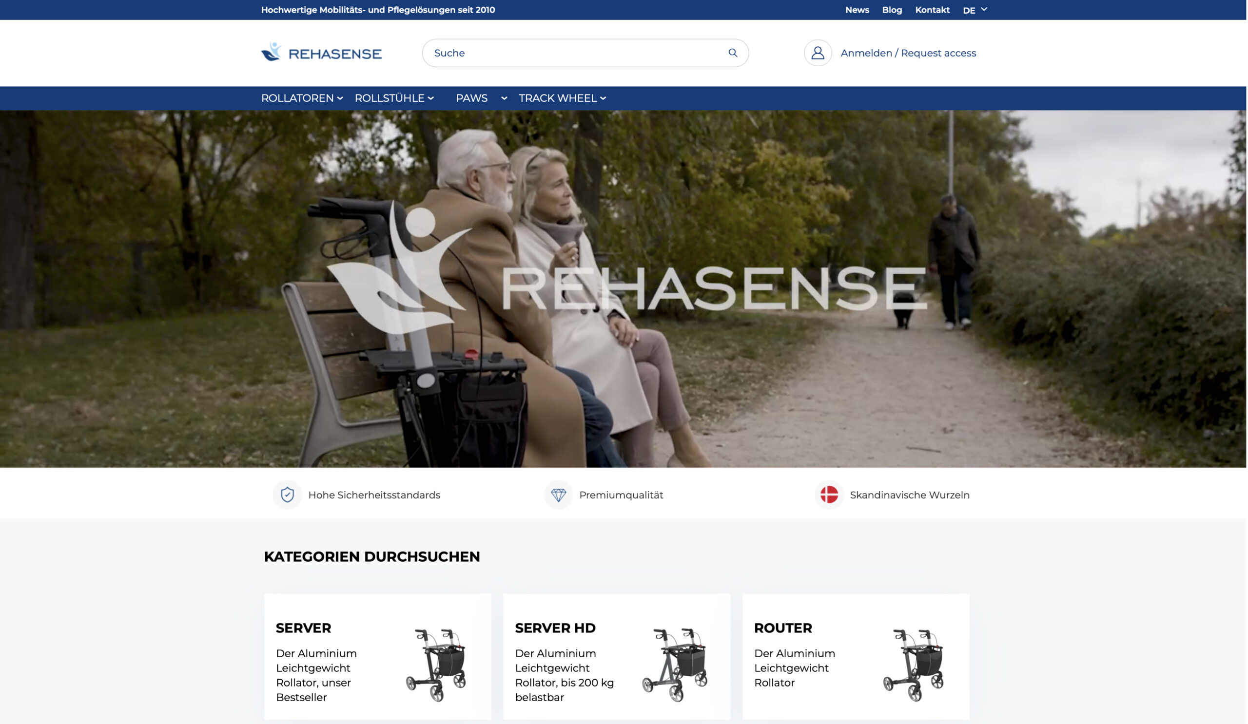 Rehasense.com erstrahlt in neuem Schein. (Foto: Rehasense)