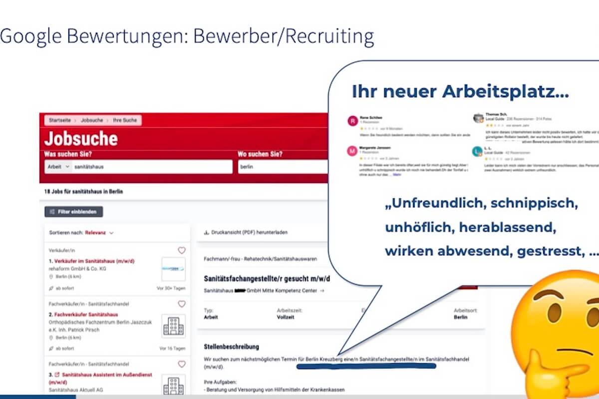 Auch Bewerber interessieren sich für Kundenbewertungen. (Quelle: Sanoa)