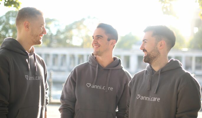 Die Anni.Care-Gründer Valentin Kronreif, Shane Füller und Thomas Seidl. (Foto: Anni.Care)