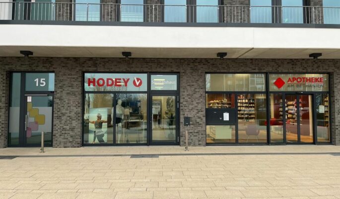 Die neue Hodey-Filiale im Gesundheitszentrum auf dem Campus der Stiftung Bethanien in Moers. (Foto: Hodey)